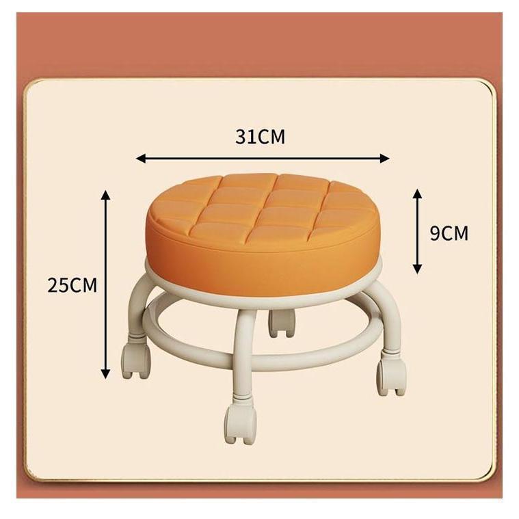 ロースツール キルティング キャスター付き 椅子 高さcm ミニ スツール 低め ラウンドスツール 丸椅子 厚手クッション PUレザー フットケア｜psg30store｜13