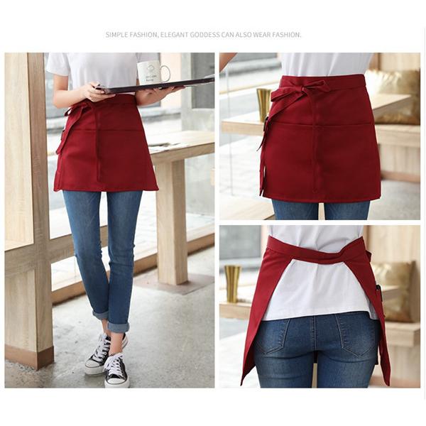 エプロン 保育士 無地 ショート丈 カフェ 前掛け 短い ソムリエ レディース 撥水 飲食 メンズ 作業用 仕事着 汚れ防止 耐摩耗性 | ブランド登録なし | 10