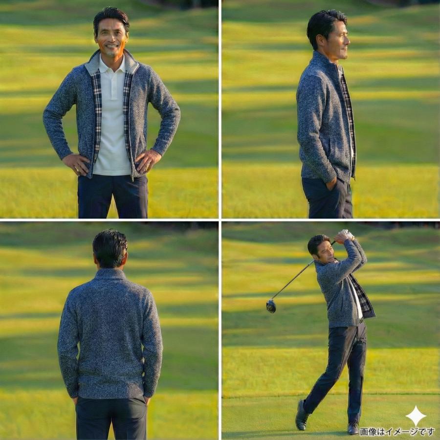 ゴルフジャケット メンズ ゴルフウエア カーディガン ニットセーター 秋冬 冬服 立ち襟 厚手 裹起毛 ボア チェック柄 ニット アウター セーター 春 | ブランド登録なし | 15
