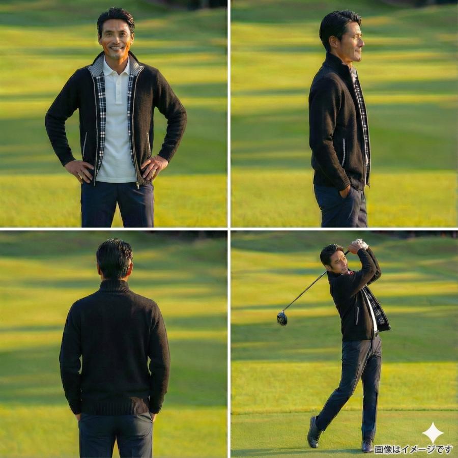 ゴルフジャケット メンズ ゴルフウエア カーディガン ニットセーター 秋冬 冬服 立ち襟 厚手 裹起毛 ボア チェック柄 ニット アウター セーター 春 | ブランド登録なし | 12