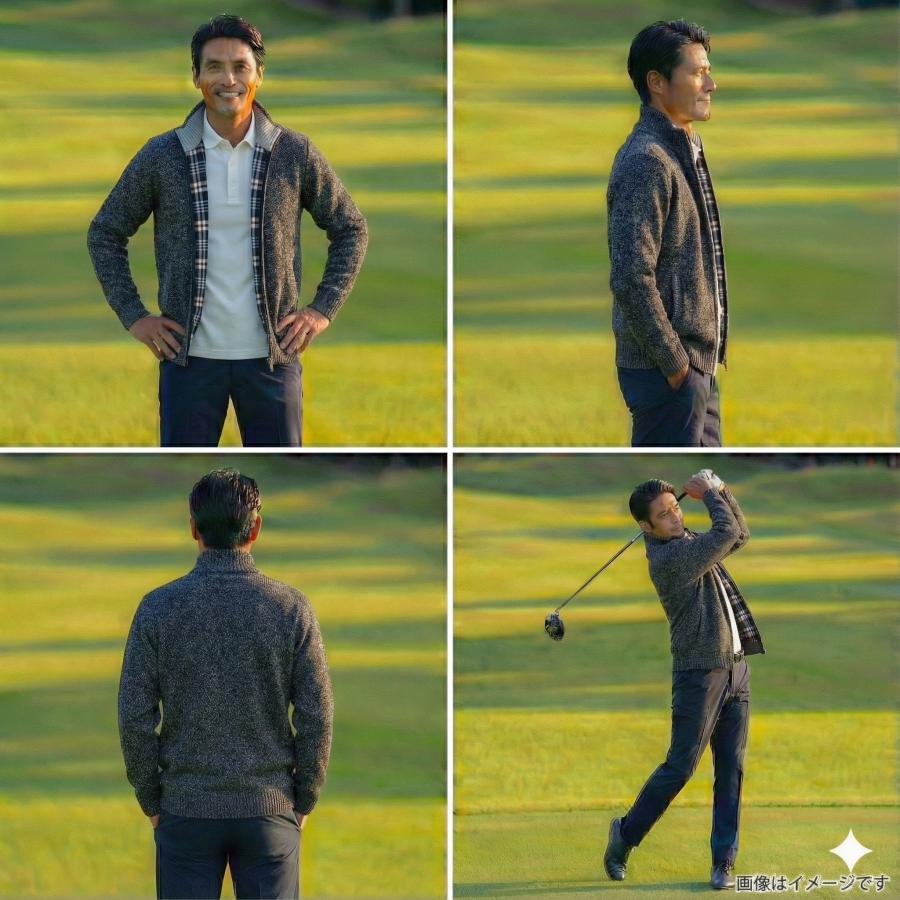 ゴルフジャケット メンズ ゴルフウエア カーディガン ニットセーター 秋冬 冬服 立ち襟 厚手 裹起毛 ボア チェック柄 ニット アウター セーター 春 | ブランド登録なし | 14