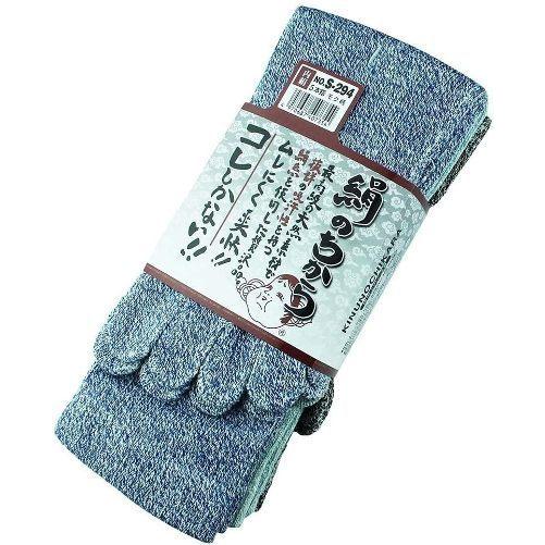 【3足組×80組セット】おたふく手袋 ソックス 絹のちから 5本指 (モク柄)S-294 適合サイズ(cm)：25〜27 品質：綿・絹・ポリエステル・ポリウレタン