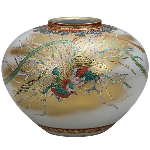 九谷焼 10号花瓶 鳳凰図 来客用 高明 木箱入り ギフト プレゼント 鳳凰図 インテリア