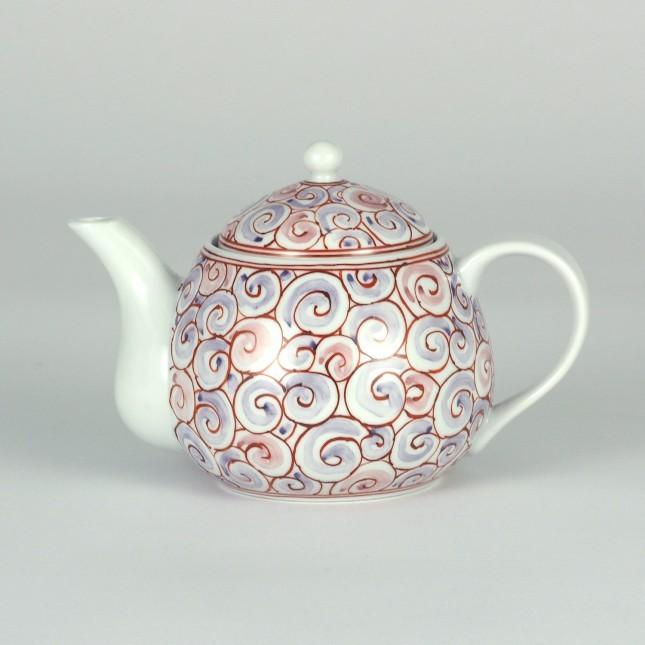 九谷焼　うまちゃ　旨茶ポット色絵唐草　万作作（土岐と九谷のコラボ）＜ギフト　プレゼント　お祝い　お返し　誕生日　記念日＞