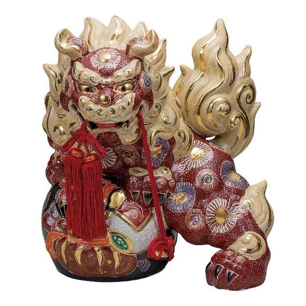 九谷焼　月見　獅子交趾9号 九谷焼 月見 獅子交趾9号