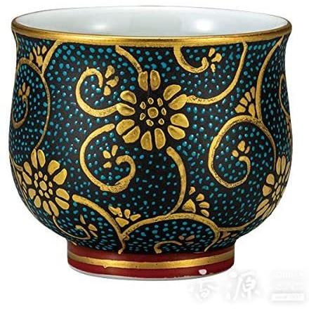 九谷焼 ぐい呑/ぐい呑み 盃 本金青粒鉄仙【ギフト プレゼント 誕生日