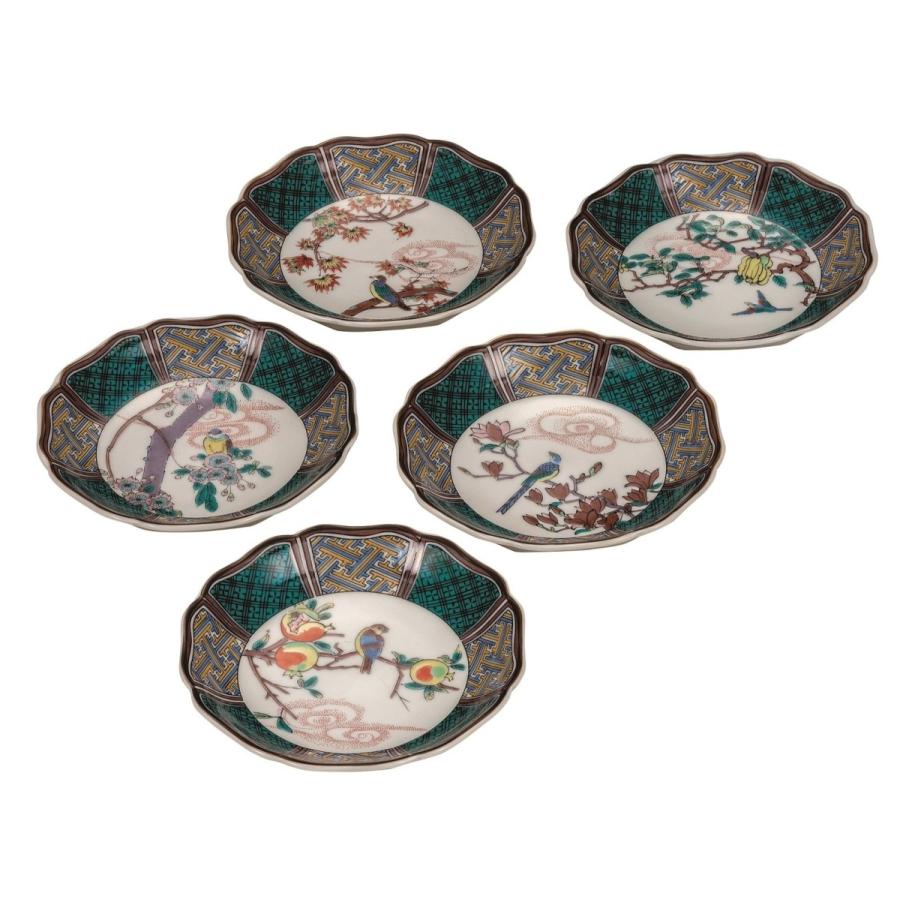 【新品】九谷焼 4.2号皿揃 古九谷花鳥絵変り 5枚セット 大雅 角皿 縁起物① 九谷焼 皿揃/5枚セット 4.2号皿揃 花鳥絵変り : 虹八 kohya - 通販