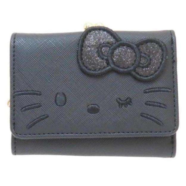 ザハイライツ　HELLO KITTY レザーミニポーチ ブラック サンリオSANRIO ハローキティ Hello Kitty BLACKなキティちゃんが