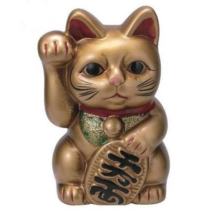 レトロ招き猫千万両 ゴールド 高さ約15cm : 虹八 kohya - 通販 - Yahoo