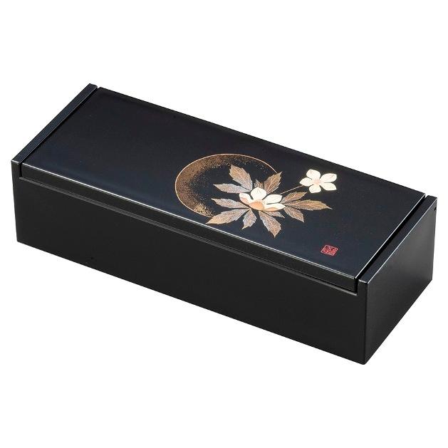 会津塗 オルゴール付きジュエリーケース 笹竹 会津漆器 黒 長角