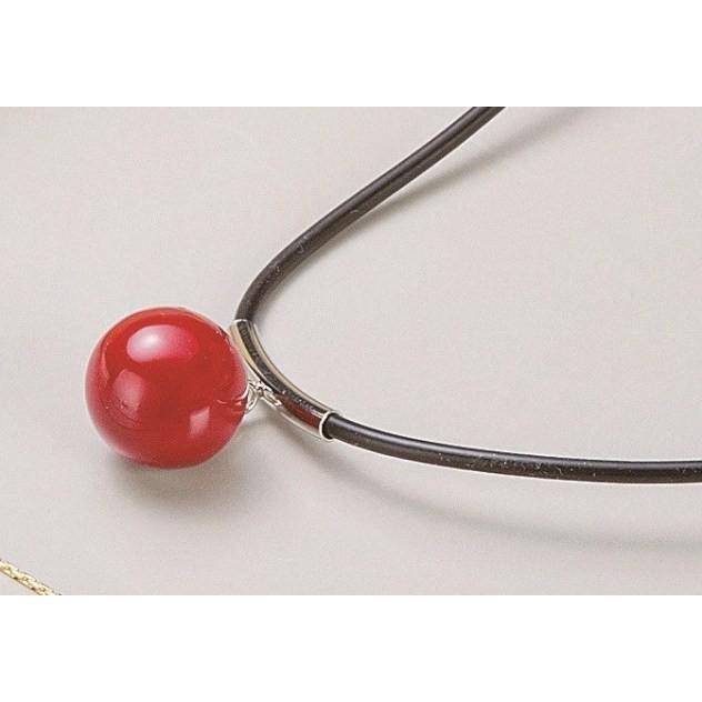 日本製 会津サンゴ塗 鮮やかなチョーカー特大玉 Φ2.3cm : 虹八 kohya 
