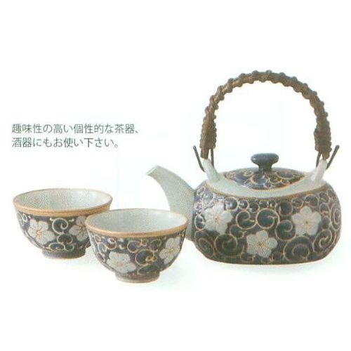 波佐見焼 唐草桔梗 一服茶器セット S12-11482 化粧箱