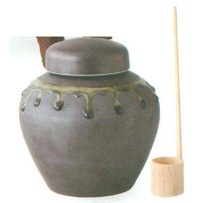 有田焼　緑釉流し　瓶サーバー　コルク・柄杓付　Ｆ50-62823-3　φ17×18cm　2000ml