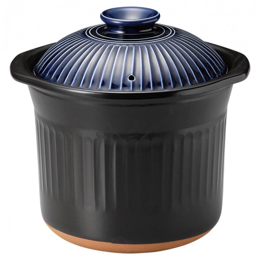 萬古焼 銀峯 菊花 スープ鍋 9号 瑠璃釉