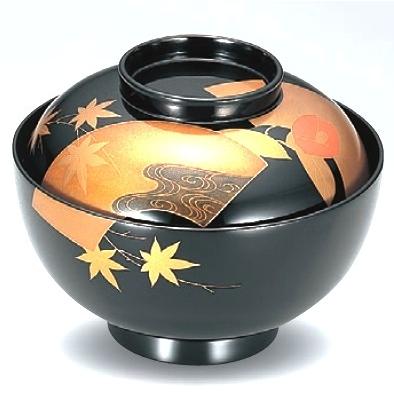 越前塗師細工 四季団扇 吸いもの椀 φ12.4×9.8珊 食器-汁椀-食器、グラス、カトラリー