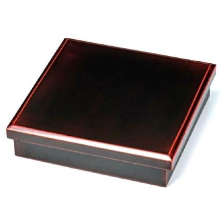 越前漆器　溜内黒　8.5寸　松花堂　木製/漆塗　十字仕切付　26.5×26.5×6.4cm