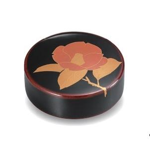 越前塗師細工 丸文鎮 木製/漆塗 Φ7×2.5糎