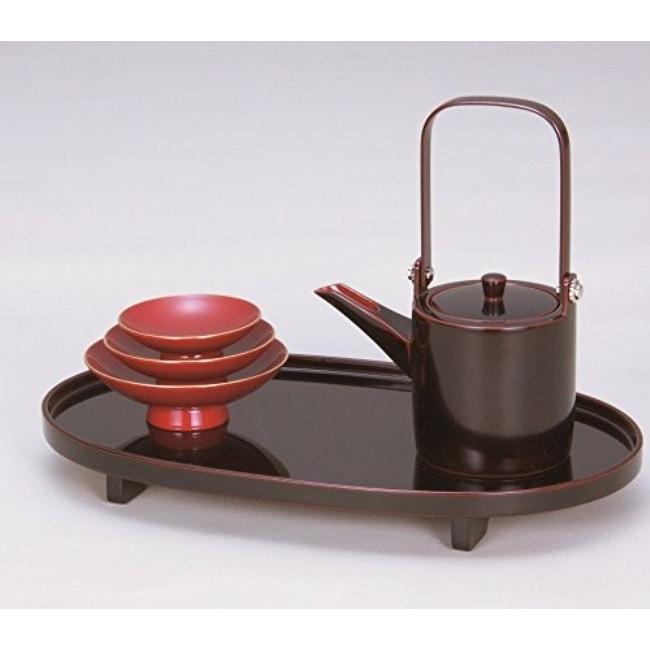 越前漆器　溜　三ツ揃　姫小判屠蘇器　化粧箱　32.8×19.8×20.5cm