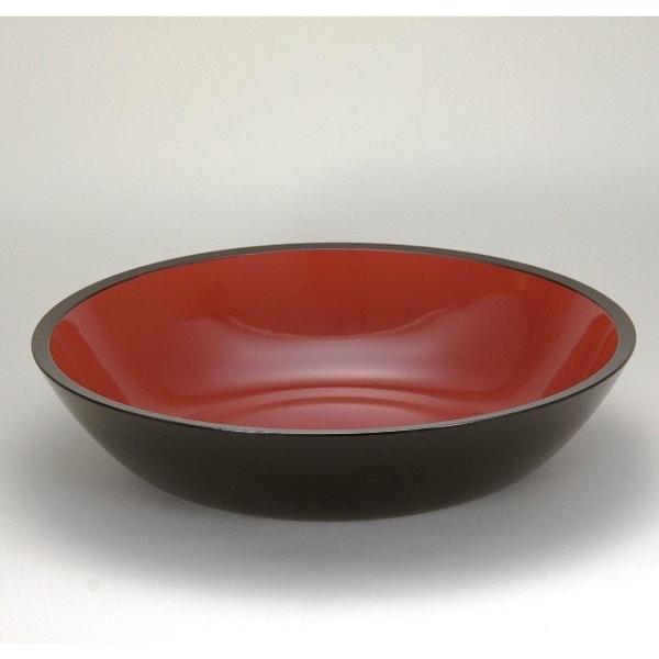 越前漆器　黒内朱　台形こね鉢　16　φ48×11cm