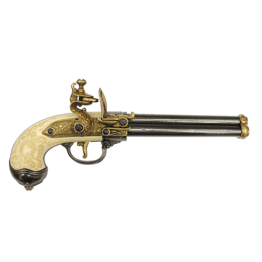 DENIX(デニックス) 3バレル付フリントロック ゴールド 1680年モデル 全長29cm [1016/L]