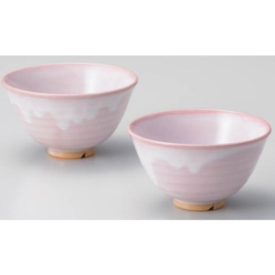 萩焼 ガラス釉 夫婦茶碗 モモイロ/ももいろ : 虹八 kohya - 通販