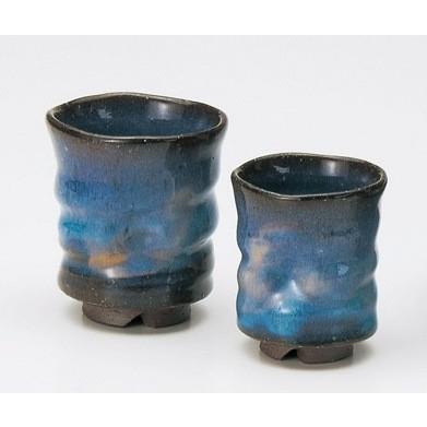 A535)萩焼　抹茶茶碗　やまねせいがん 青萩 藍彩 ( 萩焼 ) 、山根 清玩 : 抹茶碗.com