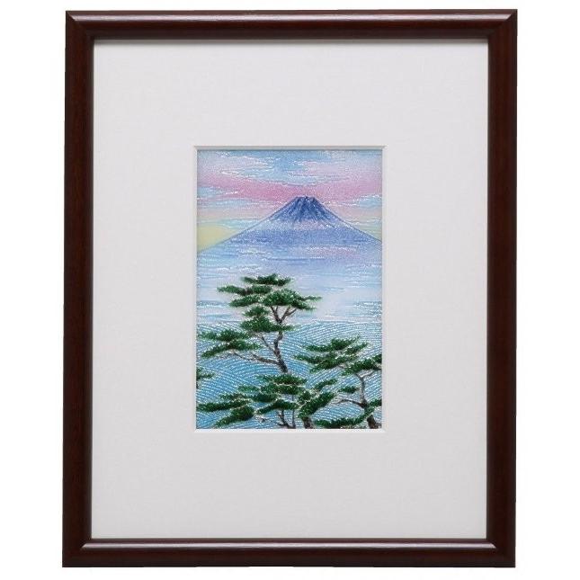 七宝焼 額 富士に松