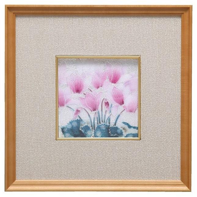 七宝焼 額 44シクラメン シクラメン 色 有線 シクラメン ミニ額 七宝焼