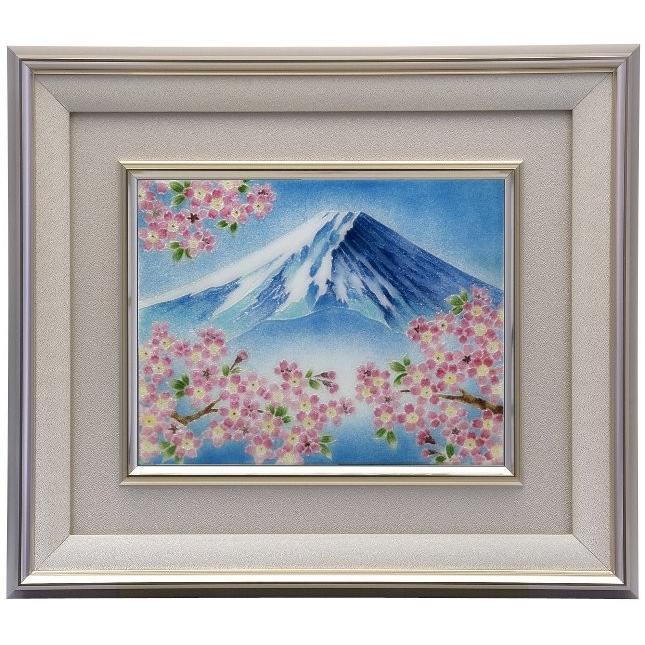 七宝焼 額 2号富士桜