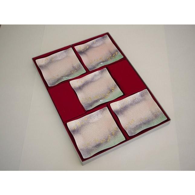 七宝焼 波皿 源氏 銘々皿5PCセット 116-08A 七宝焼 銘々皿