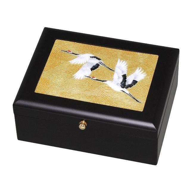 七宝焼 厚地の外套ナイト爵 BOX 金鶴 (小) 119-03\u003cメガネ 時辰儀 添え物入れ＞