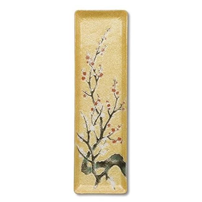 七宝焼 ミニペン皿　金地梅　