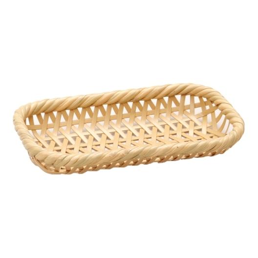 日本製　角長小物入れ S(インテリア　別府クラフト 小物入れ カゴ 白竹 竹籠 ）