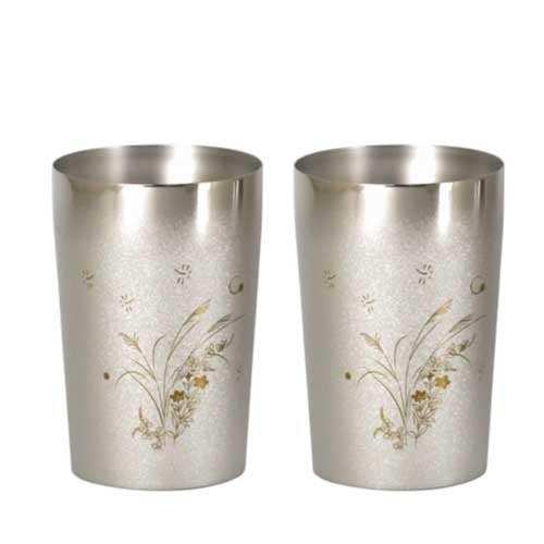 ホリエ HORIE 純チタン二重タンプラー2個仕掛ける 割り増し金 すすき270竓＆団扇270ml 泡立ちにこだわった純チタン優勝杯を夏の麦酒の附いていくに カトラリー、箸-食器、グラス、カトラリー-キッチン、日用品、文具