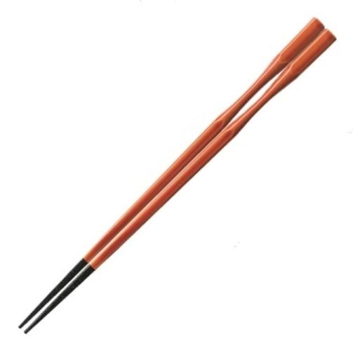 【業務用20本セット】PBT樹脂塗箸22.5cm 杵型多久島箸  漆調春慶先乾漆塗（耐熱200℃ 洗浄機/消毒保管庫/レンジ対応）業務用/ホテル等