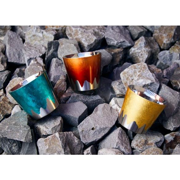 金沢箔×新潟県燕三条の技　二重構造保温保冷富士山カップ ペアセット(ゴールド/レッド/ブルー）ビール、ウイスキーやコーヒー、アイスクリーム、スープなど_1
