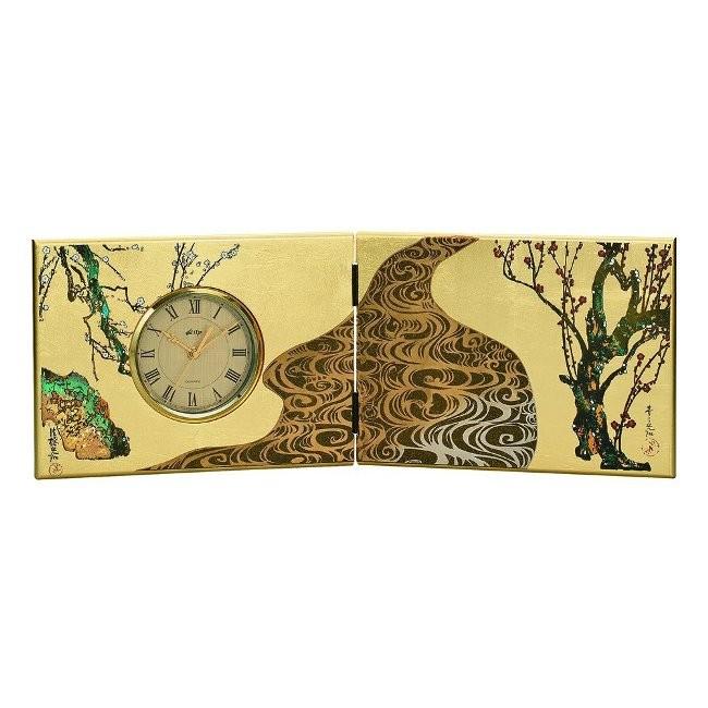 山中漆器　屏風時計　光琳梅 屏風時計　大 MIYABI 日本の伝統美　9Ｗ263