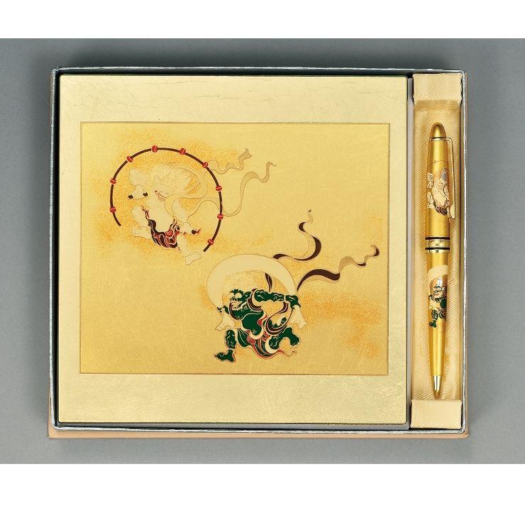 山中漆器 MIYABI MJ40G-19-08 8V-311 ステーショナリー2 点セット 風神雷神（G）