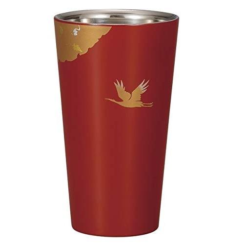 山中漆器×燕三条のコラボ・・漆磨カップ二重ストレート　かがやき赤
