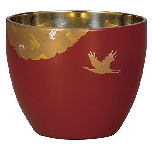 山中漆器×燕三条のコラボ・・漆磨カップ二重ぐい呑み　かがやき　赤