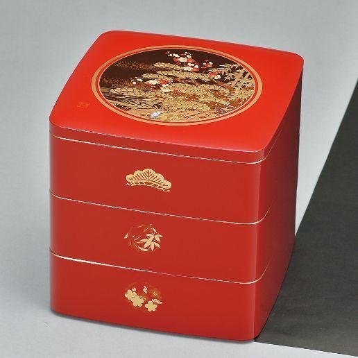山中漆器 松竹梅 5.0都三段重（R）