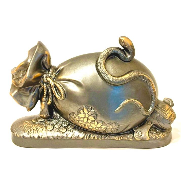 常滑焼 置物 常滑焼【招福干支縁起置物/2025年令和7年 巳】開運福袋 サイズ：約25