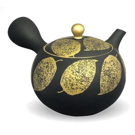 常滑焼 急須 昭萠 木の葉金つまみ セラメッシュ急須 200cc : 虹八
