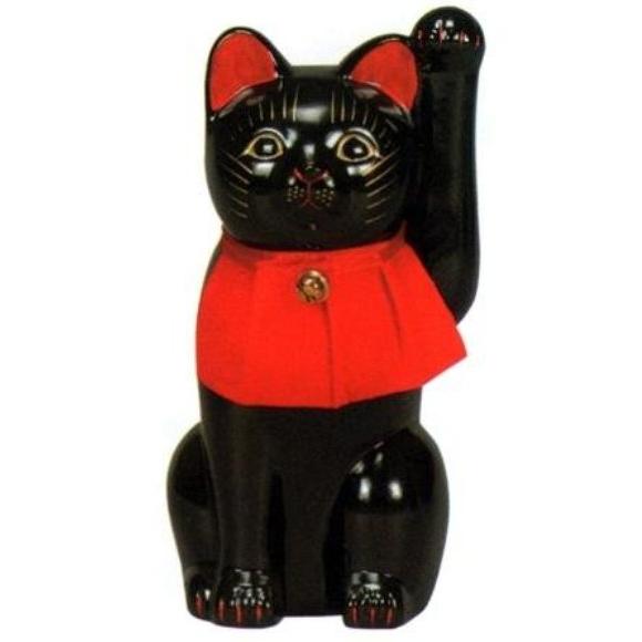 常滑焼 招き猫 スリム猫8号 白 来福 〈左手/千客万来〉 国産品 : 虹八