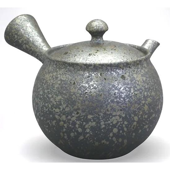 常滑焼急須 徳太 セラメッシュ 黒泥パラ吹き灰釉 約220ml : 虹八 kohya
