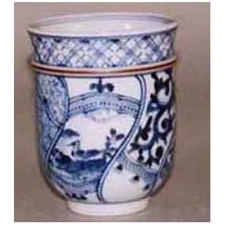 九谷焼　作家 山本長左　茶器　青華宝寿文　一個湯呑(大) ＜ギフト　プレゼント 新築祝い　退職祝い　父の日　母の日　誕生日　敬老の日　海外土産＞