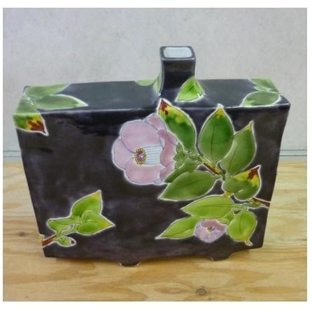 石川県伝統工芸 九谷焼 作家 川田 稔 花瓶 角扁壷 紫椿 ギフト プレゼント 新築祝い 退職祝い 父の日 母の日 誕生日 敬老の日 海外土産 Archangelbrow Com