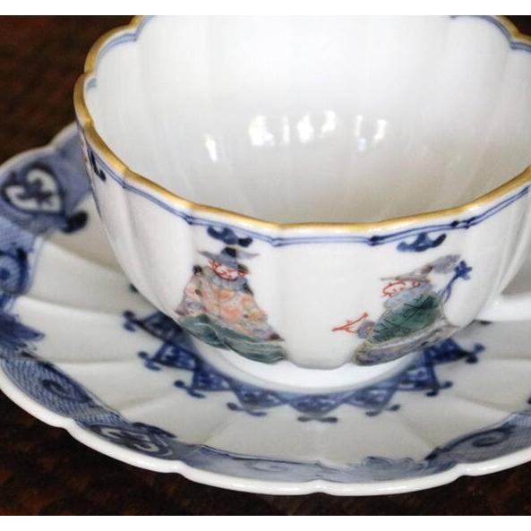 日本の伝統工芸品【九谷焼】山本長左 宮内庁御用達 コーヒー碗皿