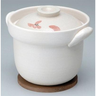 軽さごはん炊き鍋（3合用）華絵【信楽焼】 鍋、フライパンセット-調理器具-鍋、グリル