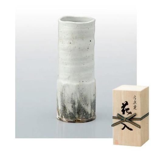 古谷作】筒粉引 （花器・花瓶）有名作家の木箱入り【信楽焼】 : 虹八